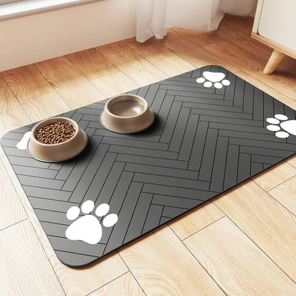Pet Feeding Mat-Absorbent Pet Placemat for Food and Water