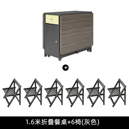 Luxury Folding Dining Table Set W/2-4-6 Folding Chairs