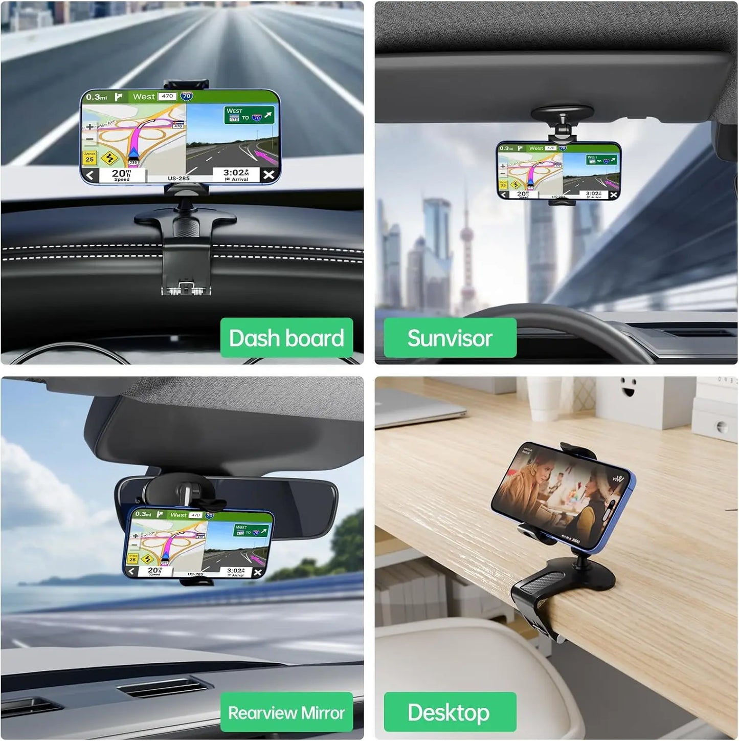 360 Degree Rotation Dashboard Cell Phone Holder