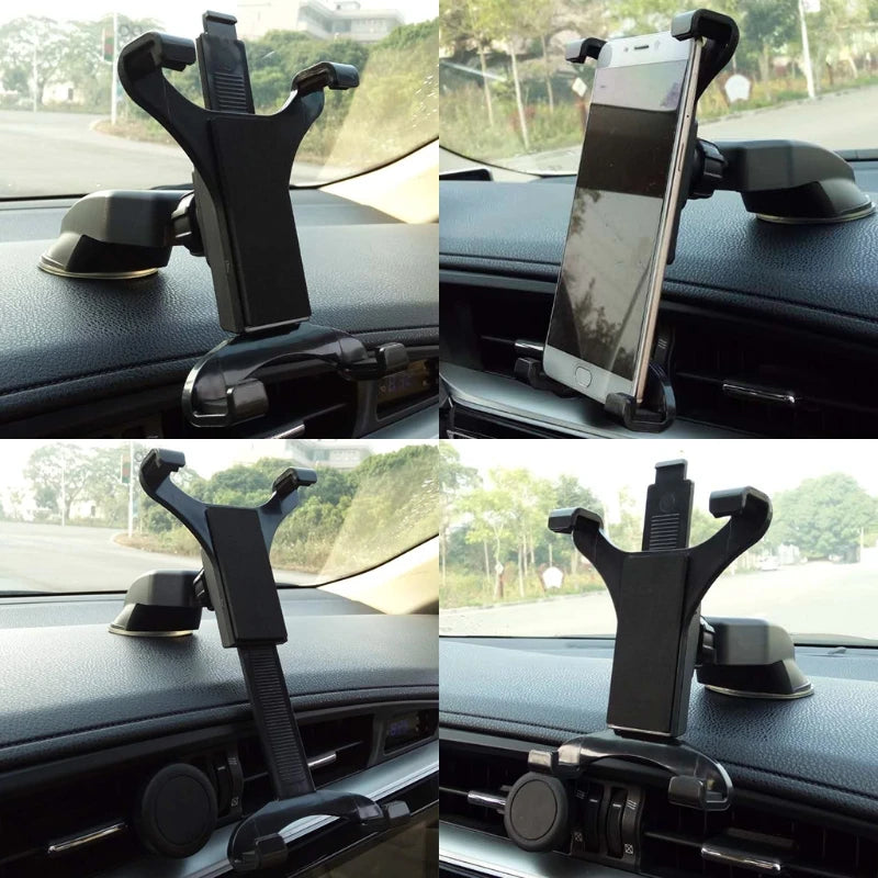 R53C Mini Tablet Holder Adjustable Car Dashboard Suction Cup Bracket 360° Swivel Stand Tablet Pad Holder For 7in - 11in