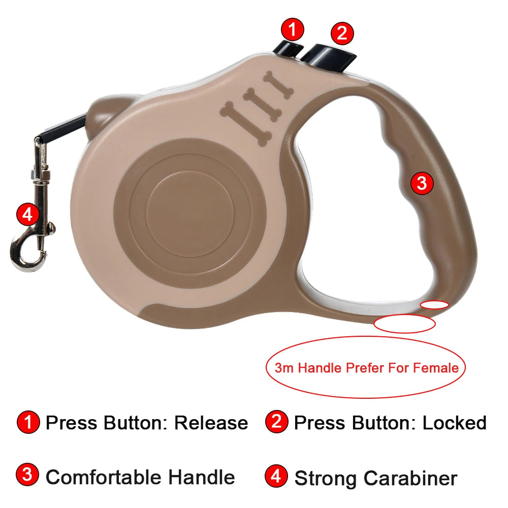 5m retractable nylon pet leash