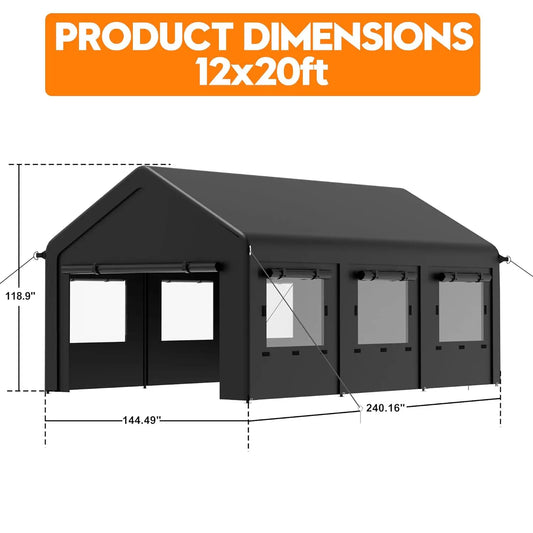 12' x 20' Outdoor Carport Canopy
