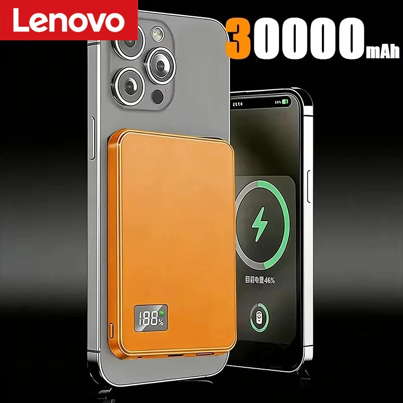 Lenovo 500000mAh Magnetic Power Bank PD22.5W Super Fast Charging Portable External Battery for Magsafe For Iphone Samsung Huawei