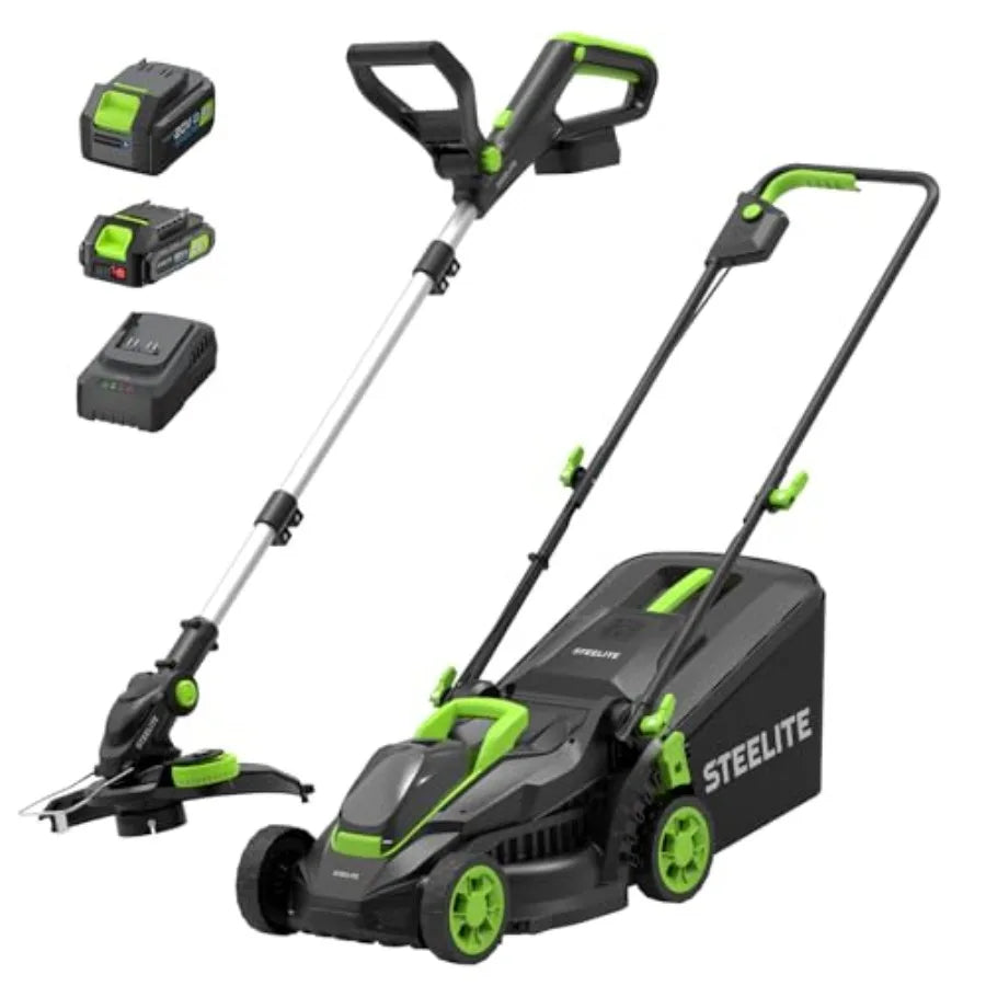 20V Cordless Electric Lawn Mower and String Trimmer Combo