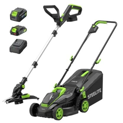 20V Cordless Electric Lawn Mower and String Trimmer Combo