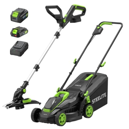 20V Cordless Electric Lawn Mower and String Trimmer Combo