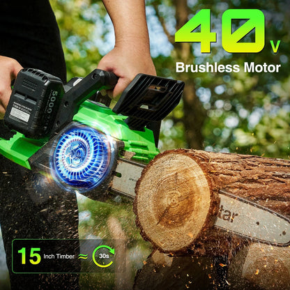 16" Chainsaw, lightweight but powerful, W/batteries and access