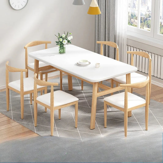 Modern Minimalist Rectangular Dining Table 4 Seater Set Space Saving Extendable Folding Kitchen Dining Room Small Apartment