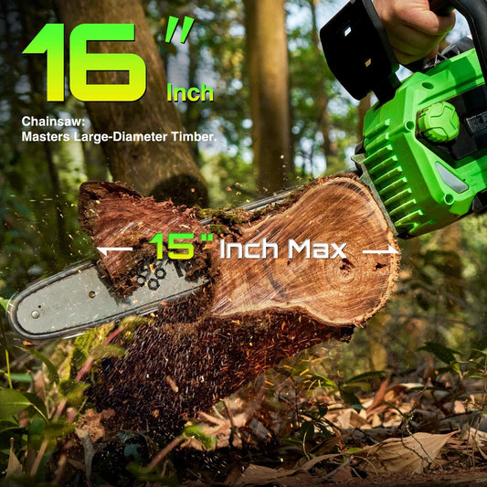 16" Chainsaw, lightweight but powerful, W/batteries and access