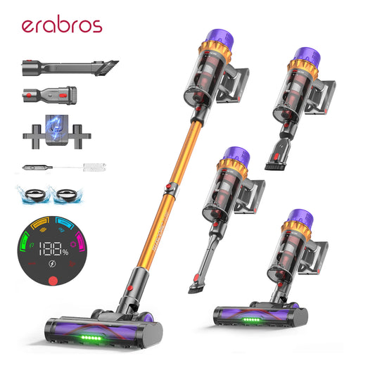 Erabros EV5 70KPA Ultra-Strong Cordless Vacuum Cleaner 550W 80Mins Runtime Wireless Vacuum Cleaner with 4 Modes & Smart Display