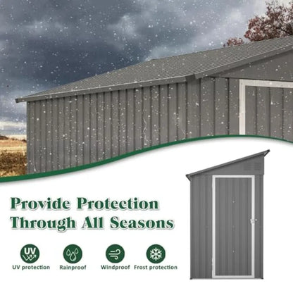 4'x8' Metal Lean To Lockable Shed
