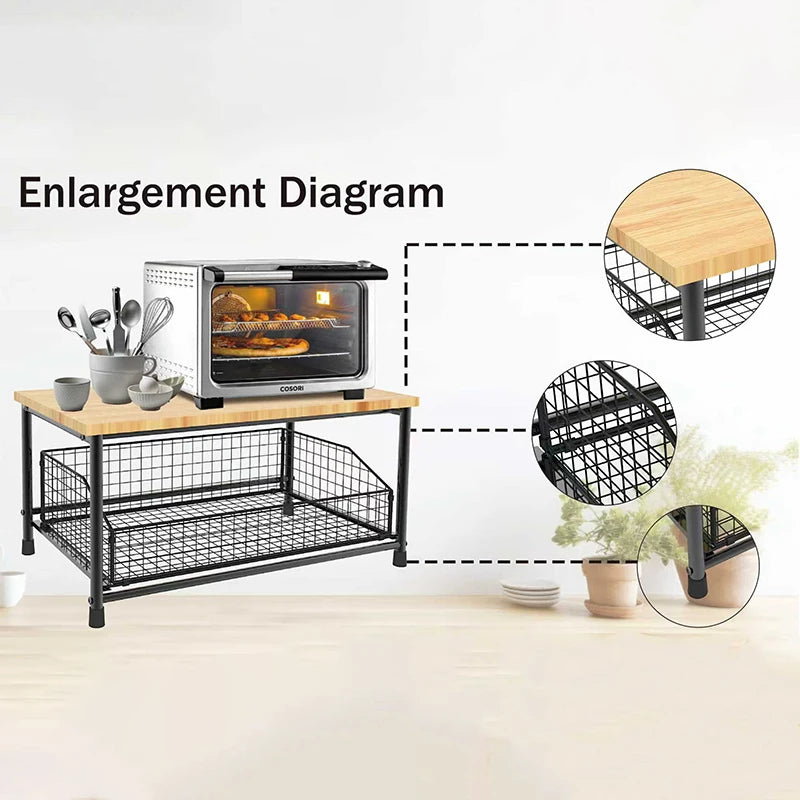 Kitchen Countertop Organizer – Multi-Use Shelf for Microwave
