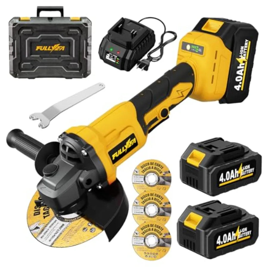 Cordless Angle Grinder 4-1/2" W/Batteries and Accessories