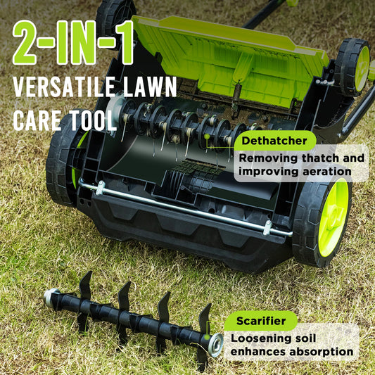 Deli 2-in-1 Electric Dethatcher & Scarifier