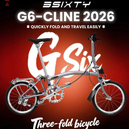 3sixty 16-inch folding bike 6-speed folding bike Chromium-Molybdenum Steel double V brakes portable camping folding urban bike