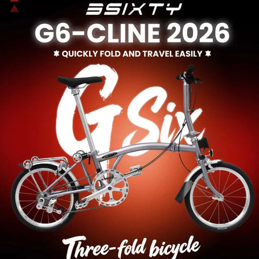3sixty 16-inch folding bike 6-speed folding bike Chromium-Molybdenum Steel double V brakes portable camping folding urban bike