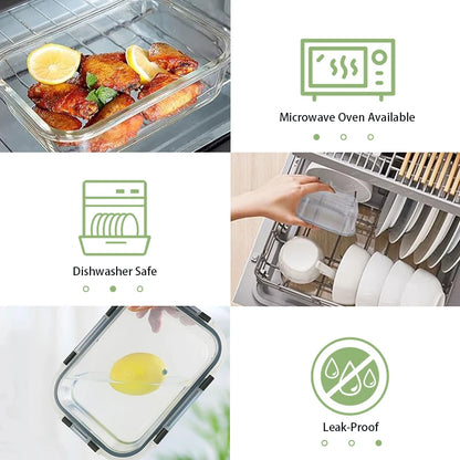 12pcs Glass Lunch Box Food Storage Containers