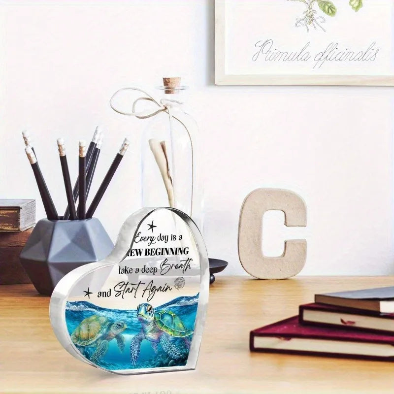 Blue Sea Turtle Acrylic Decor