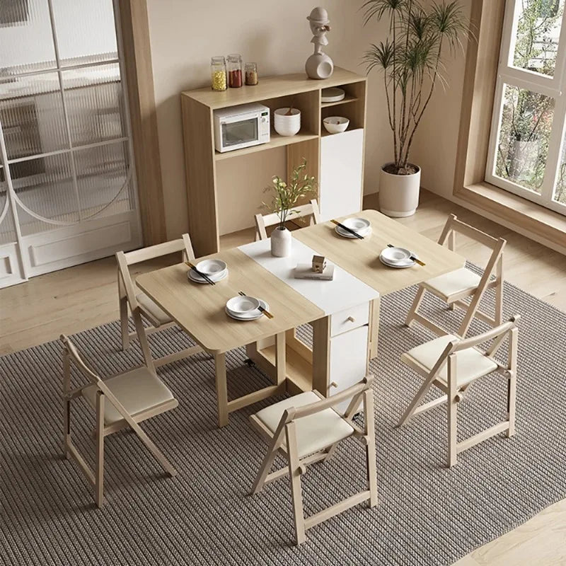 Luxury Folding Dining Table Set W/2-4-6 Folding Chairs