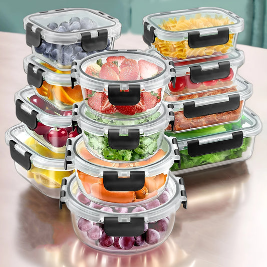 12pcs Glass Lunch Box Food Storage Containers