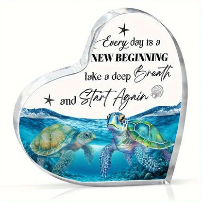 Blue Sea Turtle Acrylic Decor