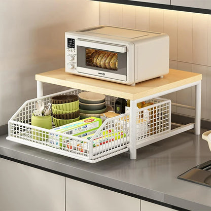 Kitchen Countertop Organizer – Multi-Use Shelf for Microwave