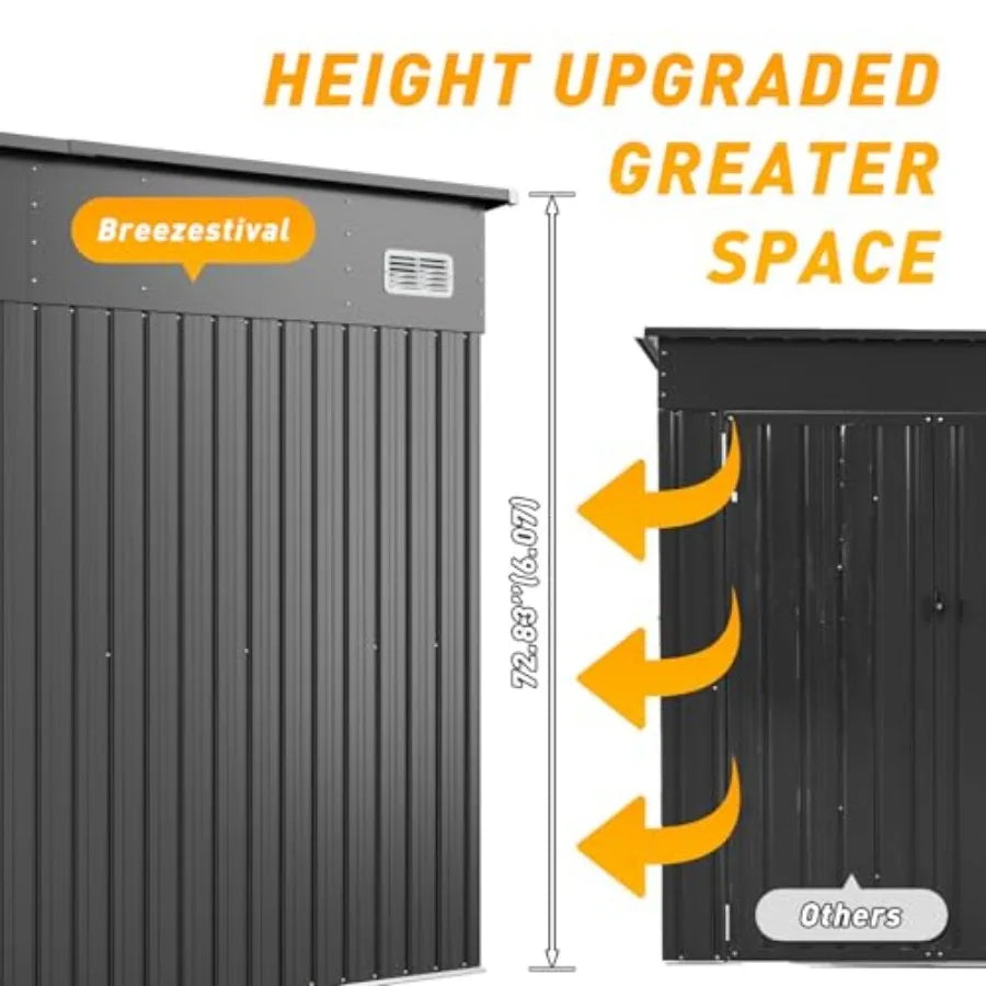 Storage Shed Metal W/Triple Doors