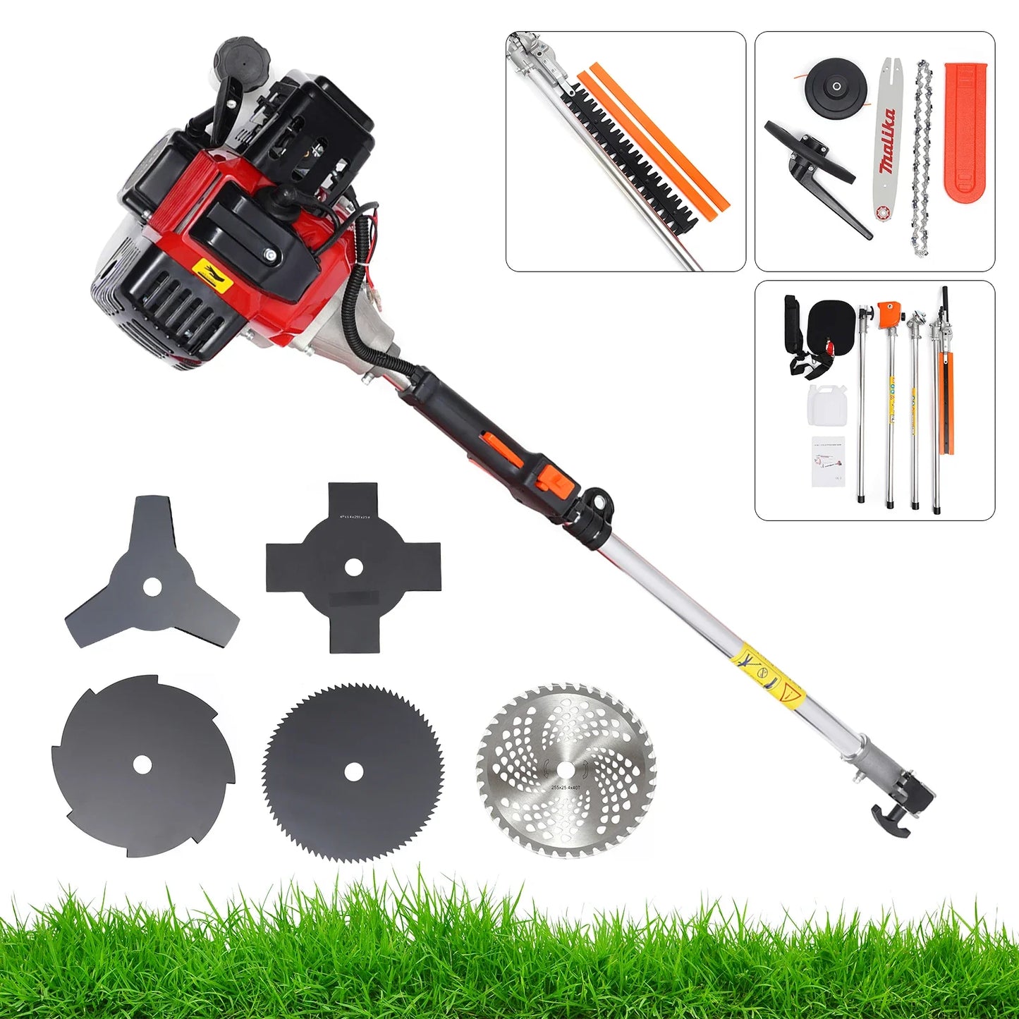 2 Stroke 52cc  Weed Wacker, Lawn Mower, Brush Trimmer