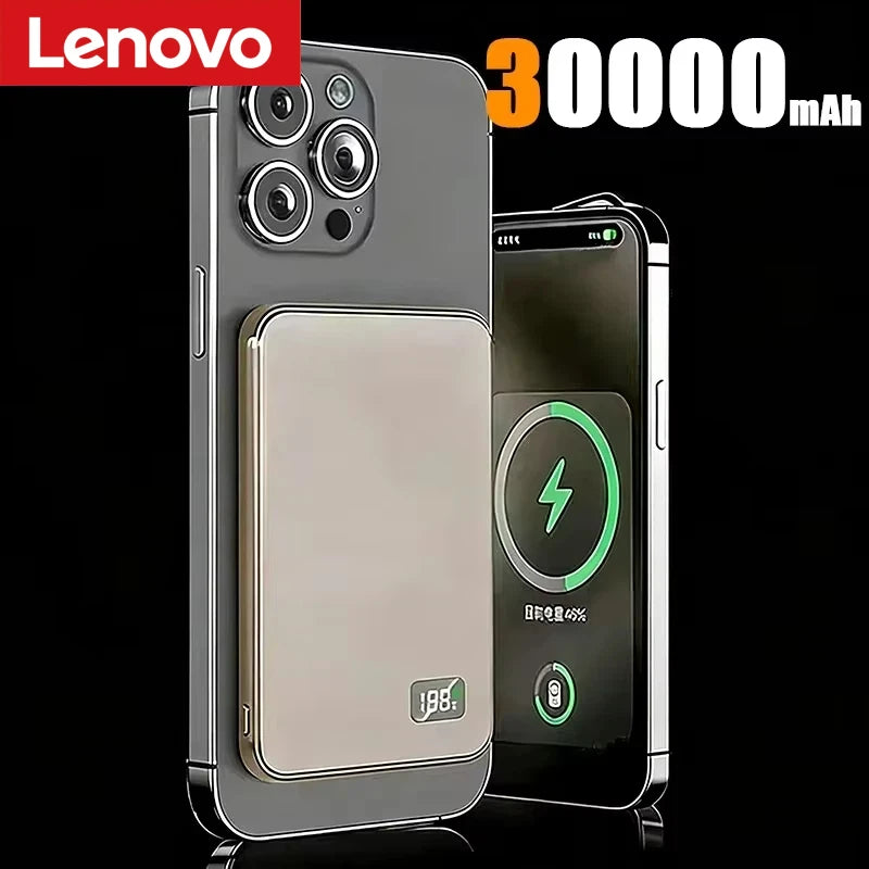 Lenovo 500000mAh Magnetic Power Bank PD22.5W Super Fast Charging Portable External Battery for Magsafe For Iphone Samsung Huawei