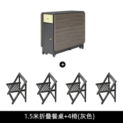 Luxury Folding Dining Table Set W/2-4-6 Folding Chairs