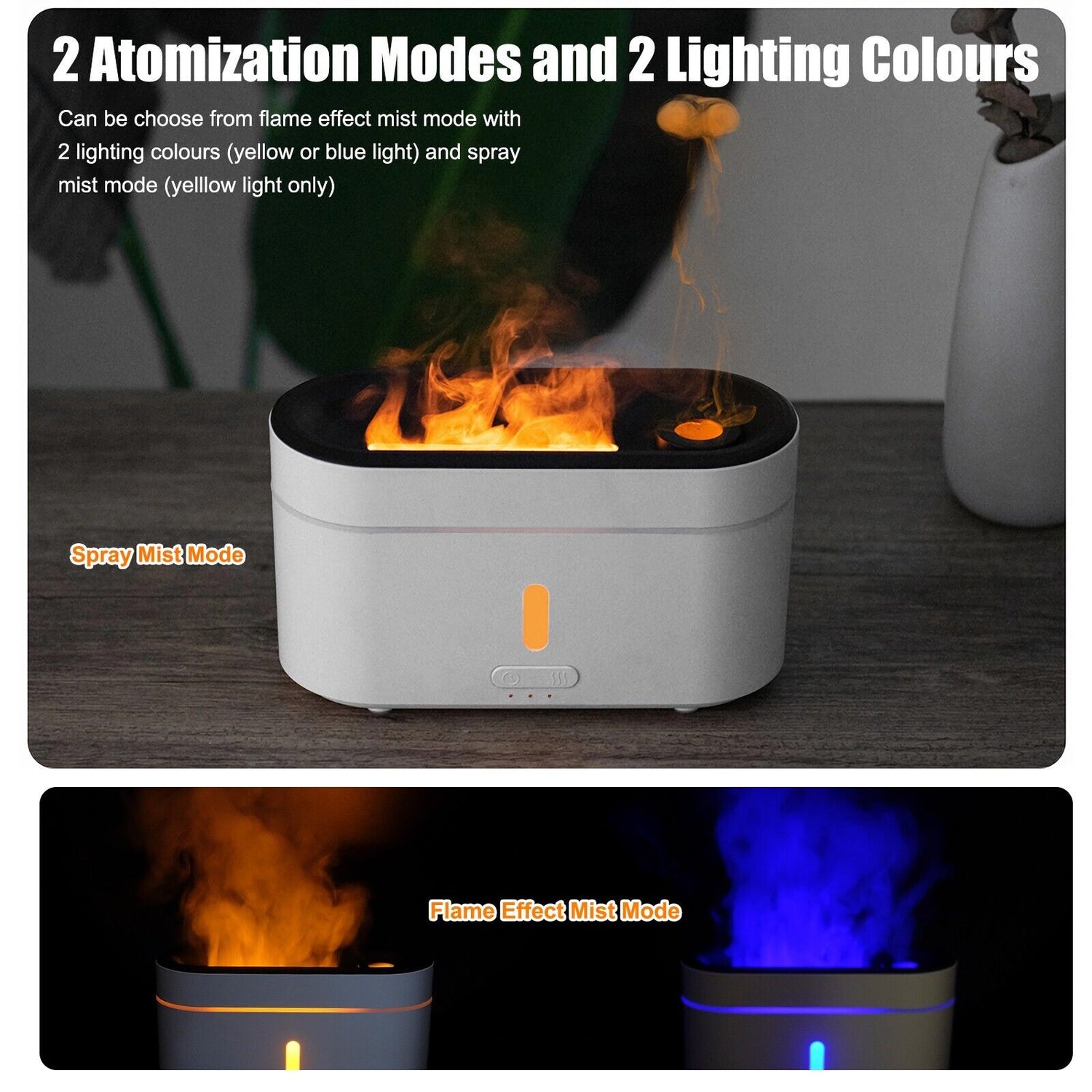 Ultrasonic Aroma Diffuser & Humidifier with LED Light - 2 Color Options